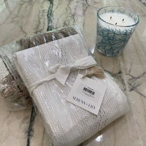 Serena & Lily NWT Sea Ranch Top of Bed Shams in Sand Color